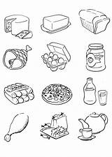 Food Pages Coloring Printable Colouring Kids Meat sketch template