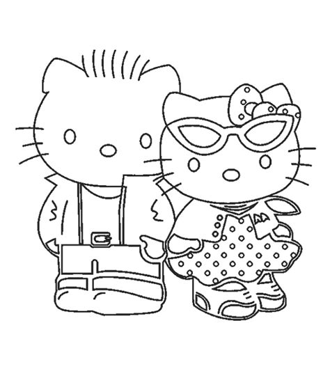 summer  kitty coloring pages click   kitty summer