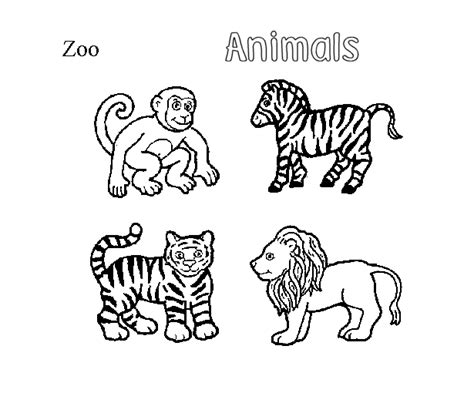 animals coloring pages zoo  kids
