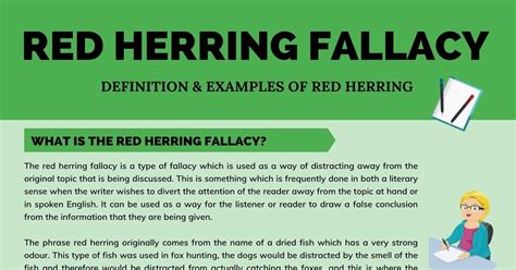 red herring definition   examples  red herring fallacy