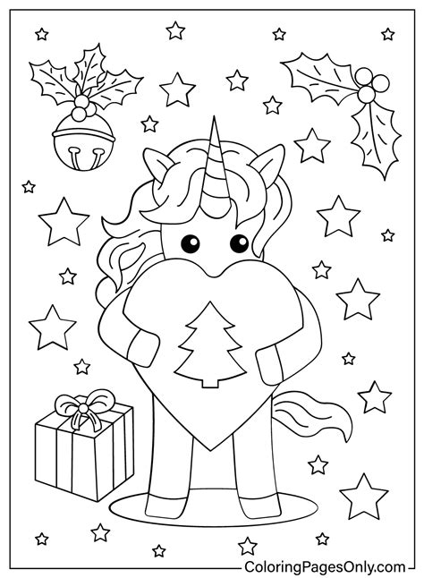 christmas unicorn coloring pages  printable coloring pages
