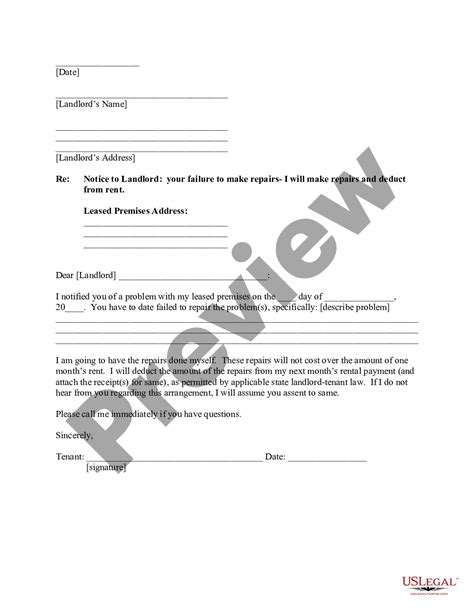 letter  tenant  landlord  notice    repair