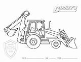 Backhoe Coloring Pages Tractor Combine Sketch Loader Construction John Deere Drawing Case Equipment Printable Steer Harvester Bobcat Print Color Getdrawings sketch template
