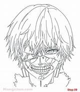Kaneki Ghoul Colorear Lineart Desenho Mangajam Ausmalen Wonder Zeichnen Weiß Touka sketch template