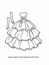 Coloring Pages Fashion Dress Barbie Dresses Cute Girls Pretty Princess Getcoloringpages Beautiful sketch template