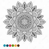 Mandala Antistress Coloring Circle Ornament Premium Vector sketch template