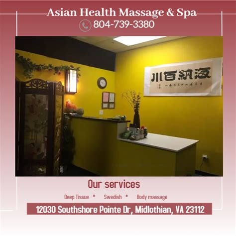 asian health massage spa  southshore pointe drive midlothian