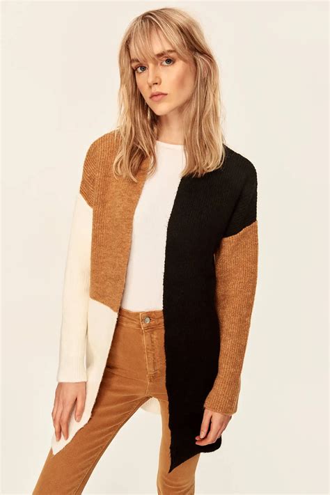 trendyol camel color block sweater cardigan tclawnv  aliexpress