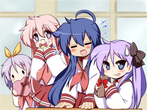 hiiragi kagami izumi konata hiiragi tsukasa and takara miyuki lucky