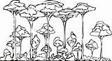 Rainforest Coloring Pages Printable Forest Drawing Trees Rain Clipart Animals Color Colouring Cute Layers Print African Simple Getdrawings Top Getcolorings sketch template