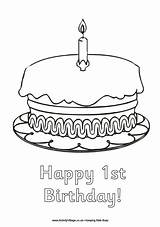 Birthday 1st Happy Colouring Coloring Pages Village Activity Explore Activityvillage sketch template