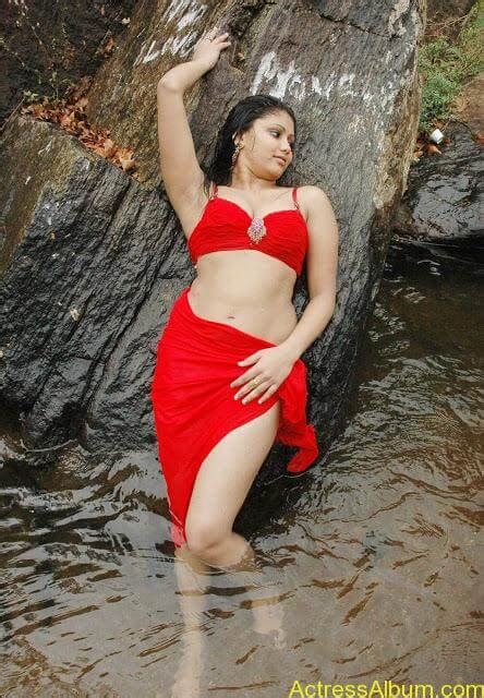 Hot Amruthavali Exposing In Red Bikini Actress Album