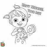 Cocomelon Yoyo Xcolorings Rhymes Fathers 1000px sketch template