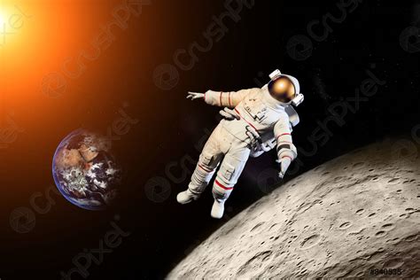 astronaut floating  outer space stock photo  crushpixel