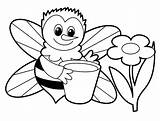 Bee Coloring Cartoon Library Clipart Mewarnai Pages sketch template