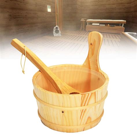 new 4l sauna wooden bucket pail ladle pe liner combined set sauna room