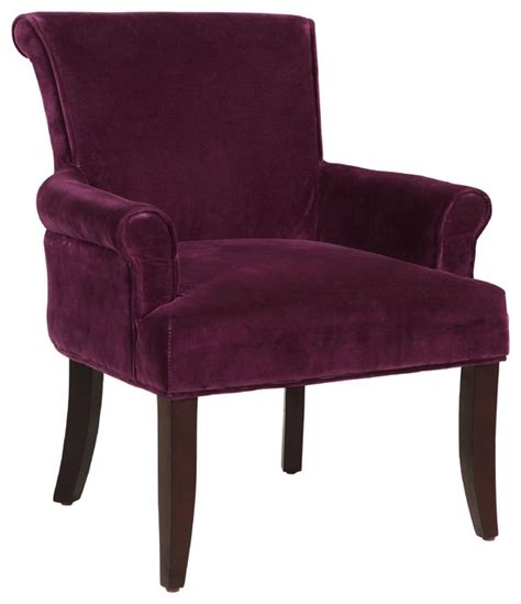 calla chair dark purple transitional armchairs  accent chairs