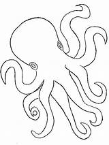Octopus Outline Coloring Drawing Template Print Pages Printable Colorluna Fish Jellyfish Crafts Sea Size Stencils Pattern Cheerleader Color Templates Simple sketch template