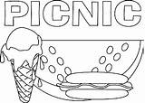 Picnic Coloring Table Pages Template sketch template