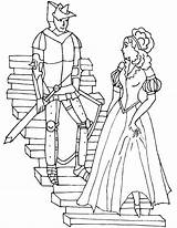 Coloring Pages Medieval Princess Knight Ages Middle Color Times People Queen Getcolorings Drawing Printable Getdrawings sketch template