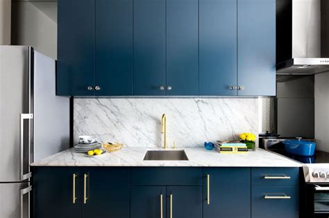 kitchen color inspiration  shades  blue cabinets contemporist