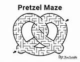 Pretzel Maze Mazes Printable Museprintables Kids Food Activities Worksheets Activity Germany Sheets sketch template