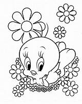 Coloring Tweety Bird Pages Cute Baby sketch template