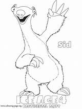 Ice Age Sid Coloring Pages Colouring Drift Continental Printable Sloth Print Sheets Color Movie Zeichnen Book Drawing Cartoon Malen Disney sketch template