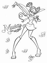Winx Club Coloring Pages Musa Color Cartoon Character Printable Sheet Sheets Flora Print Kids Book Characters Para Bloomix Winxclub sketch template
