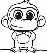 Chimpanzee Coloring Baby Cartoon Getdrawings sketch template