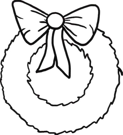 simple christmas wreaths  ribbon coloring pages easy christmas