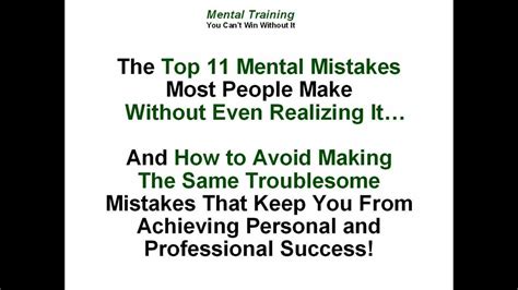 personal success top  mistakes  people  youtube
