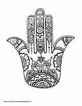 Coloring Hand Hamsa Pages Template Adult Music sketch template