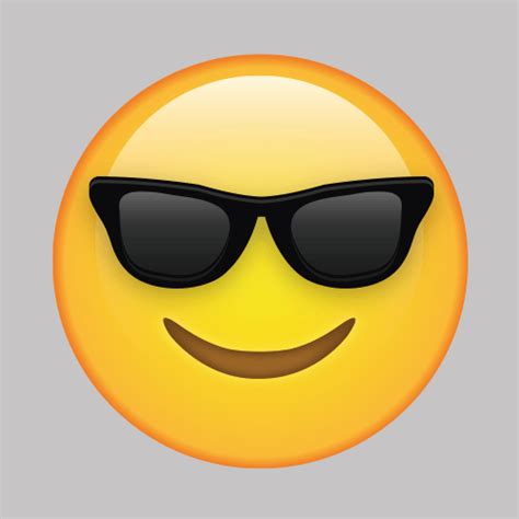 Cool Face With Sunglasses Emoji Vinyl Wall Decal The
