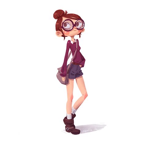 girl with big glasses by iraville on deviantart