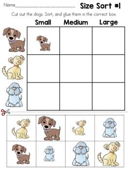 comparing animals sizes big  small kindergarten worksheets