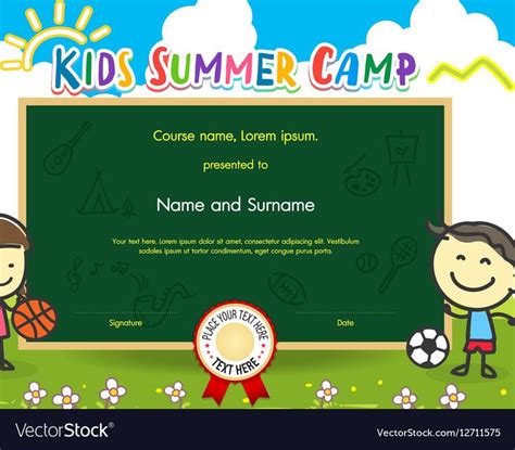 summer camp certificate template   summer camps  kids