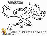 Coloring Olympic Olympics Mascots Sports Pages Summer Colouring Sheets Wrestling Taekwondo Mascot Vinicius Brazil Printed These Games Cool Choose Board sketch template