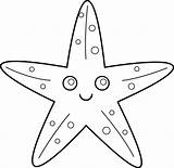 Starfish Line Star Outline Fish Coloring Clipart Clip Sea Drawing Pages Template Cute Sweetclipart Animal Printable Cliparts Ocean Kids Stars sketch template