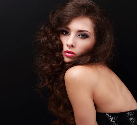 beautiful curly hair woman elegant makeup 03 free download