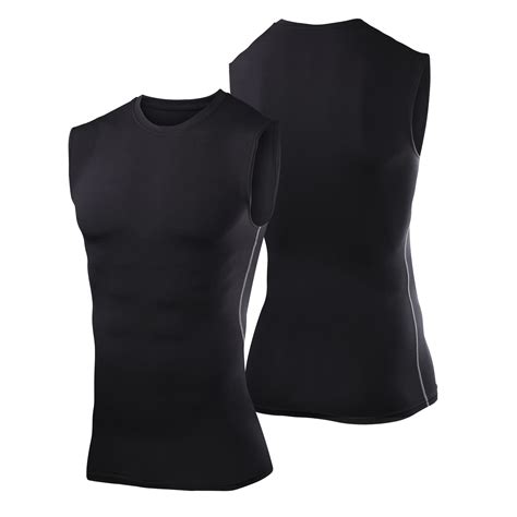 men black sleeveless compression armour baselayers tight top gym shirts sports ebay