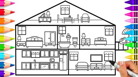 draw  doll house doll house coloring pages learn  draw