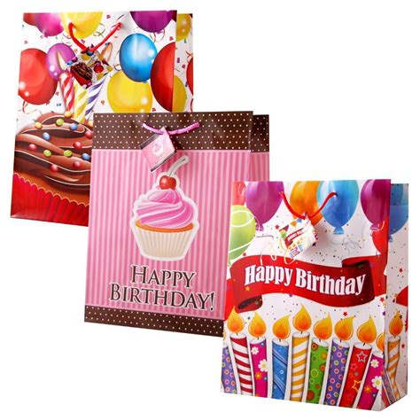 bulk buys large happy birthday  gift bags gloss case