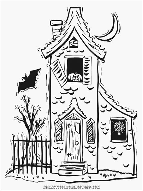 halloween haunted house coloring pages realistic coloring pages