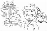 Ghibli Howl Howls Calcifer Miyazaki Totoro Ambulant Hayao Ponyo Colorier Wickedbabesblog sketch template