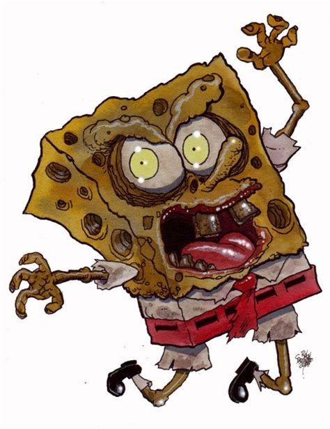 zombie art sponge bob square pants zombie cartoon zombie art