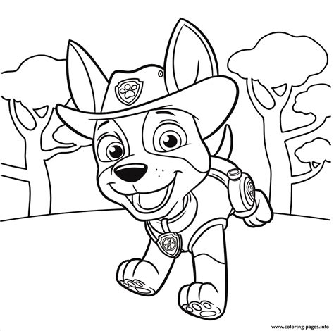 jungle pup tracker paw patrol coloring page printable