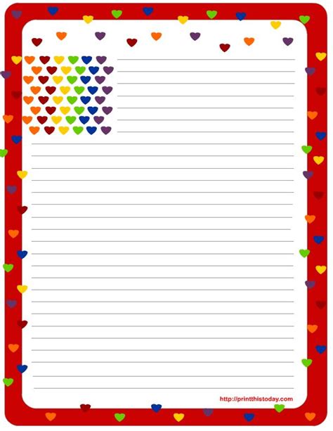 colorful lined paper  hearts