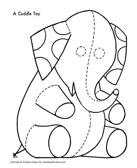 christmas toys coloring pages elephant cuddle toy coloring sheet