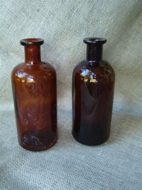 Vintage Brown Glass Apothecary Bottles